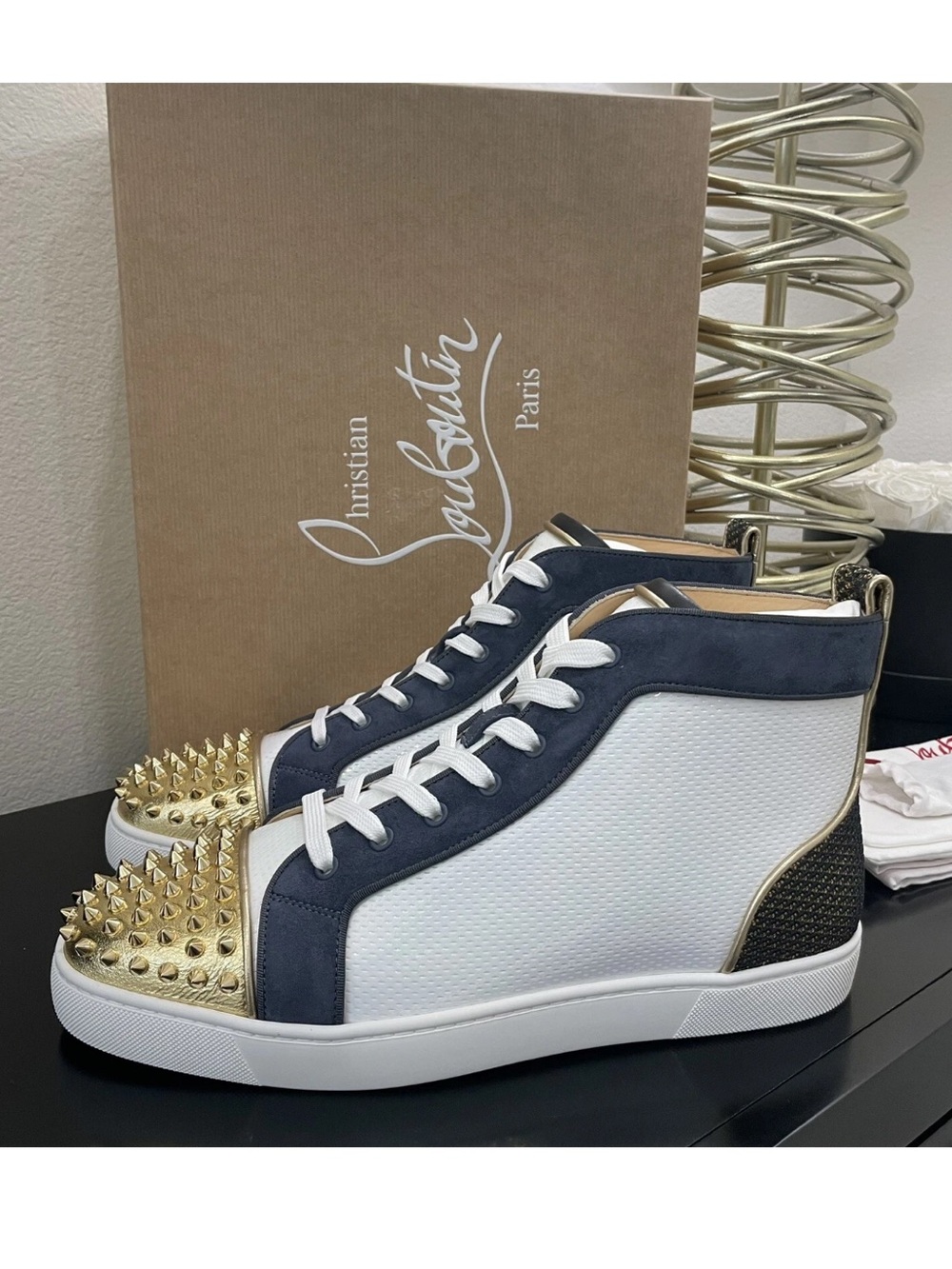Christian Louboutin Lou Spikes Orlato High Top Version Multi 45